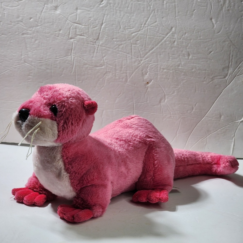 Destination Nation Aurora Pink Otter Plush 17" Long Stuffed Animal Magenta